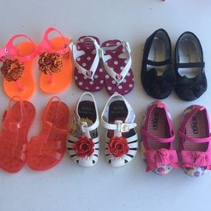 Lot of used size 6 toddler girl shoes